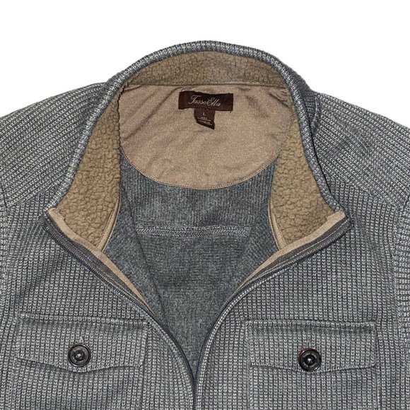 Tasso Elba Outdoor Full-Zip Pocket Sweater Vest - Gray - Men's Outerwear Size L - Picture 3 of 5